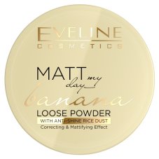 Eveline Cosmetics Matt My Day Loose Powder Matt My Day Banana Loose Powder Korekční a matující pudr na obličej 6g