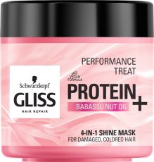 Gliss, Performance Treat 4-in-1 Shine Mask maska nabłyszczająca do włosów Protein + Babassu Nut Oil 400ml