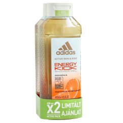 Adidas, Active Skin &amp; Mind Energy Kick sprchový gél pre ženy 2x400ml