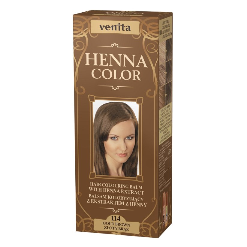 Venita, Henna Color balsam koloryzujący z ekstraktem z henny 114 Złoty Brąz 75ml