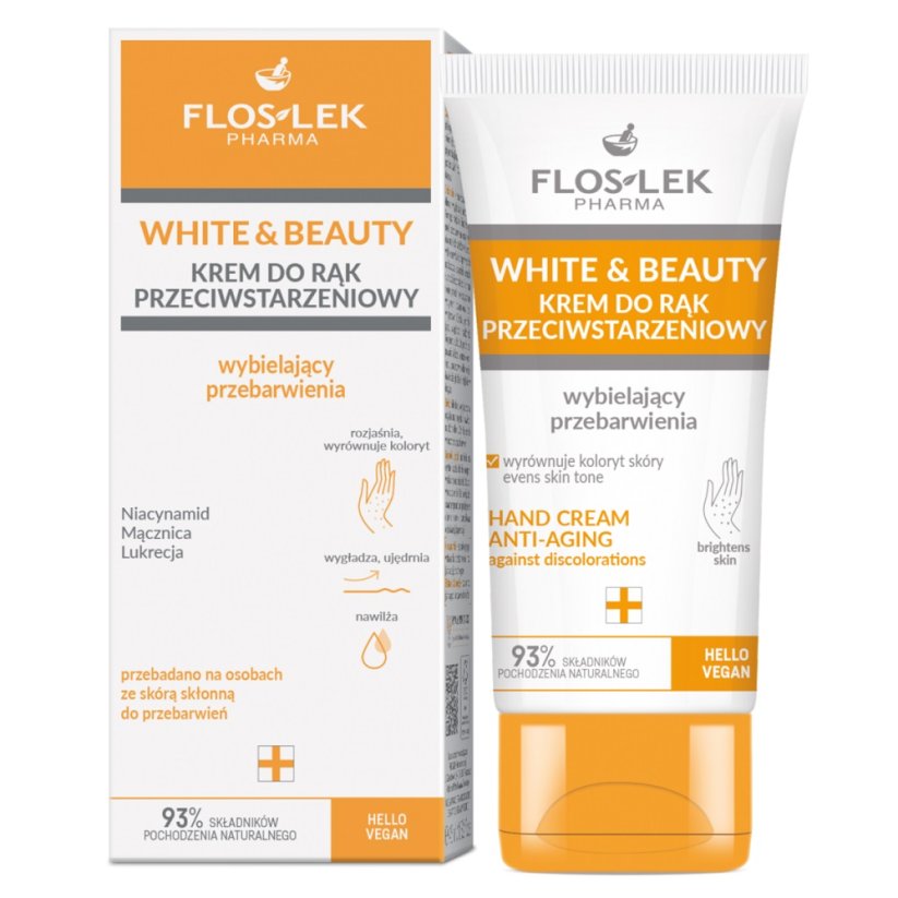 Floslek, White &amp; Beauty krém na ruce proti stárnutí, bělící skvrny 45ml