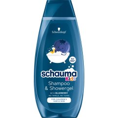 Schauma, Detský šampón a sprchový gél na vlasy pre chlapcov s výťažkom z čučoriedok 400 ml