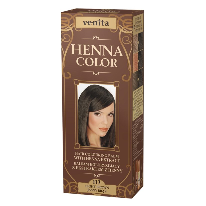 Venita, Henna Color balsam koloryzujący z ekstraktem z henny 113 Jasny Brąz 75ml