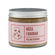 Mydlarnia Cztery Szpaki, Cukrový tělový peeling s růží a baobabem 250 ml