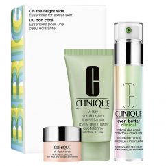 Clinique, sada On The Bright Side All About Eyes 5ml + 7 Day Scrub Cream Rinse-Off Formula 30ml + Even Better Clinical Radical Dark Spot Corrector Interrupter 30ml