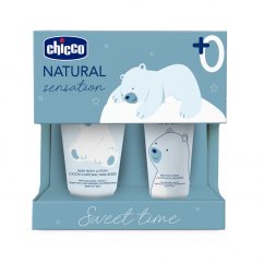 Chicco, Natural Sensation Sweet Time set tělové mléko 150ml + krém na obličej 50ml