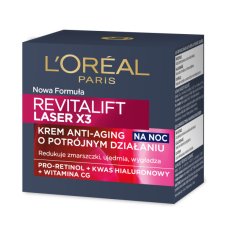 L'Oreal Paris, Revitalift Laser X3 trojitý nočný krém proti starnutiu 50ml