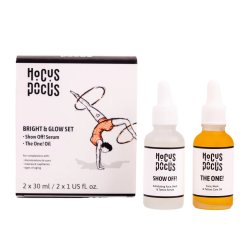 Hocus Pocus, Bright & Glow zestaw mikrozłuszczające serum do twarzy 30ml + olejek pielęgnujący 30ml