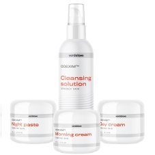 Odexim, sada čisticí tekutiny 150ml + ranní krém 30ml + denní krém 30ml + noční pasta 30ml