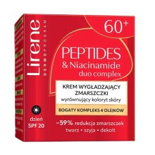Lirene Peptides & Niacinamide smoothing cream for wrinkles, evening out skin tone, for daily use, 60+, 50 ml