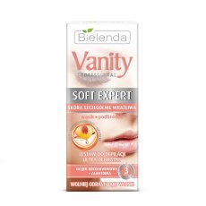 Bielenda, Vanity Professional Soft Expert sada pro odstranění chloupků na obličeji ultra jemný krém 15 ml + obklad 10 ml + špachtle