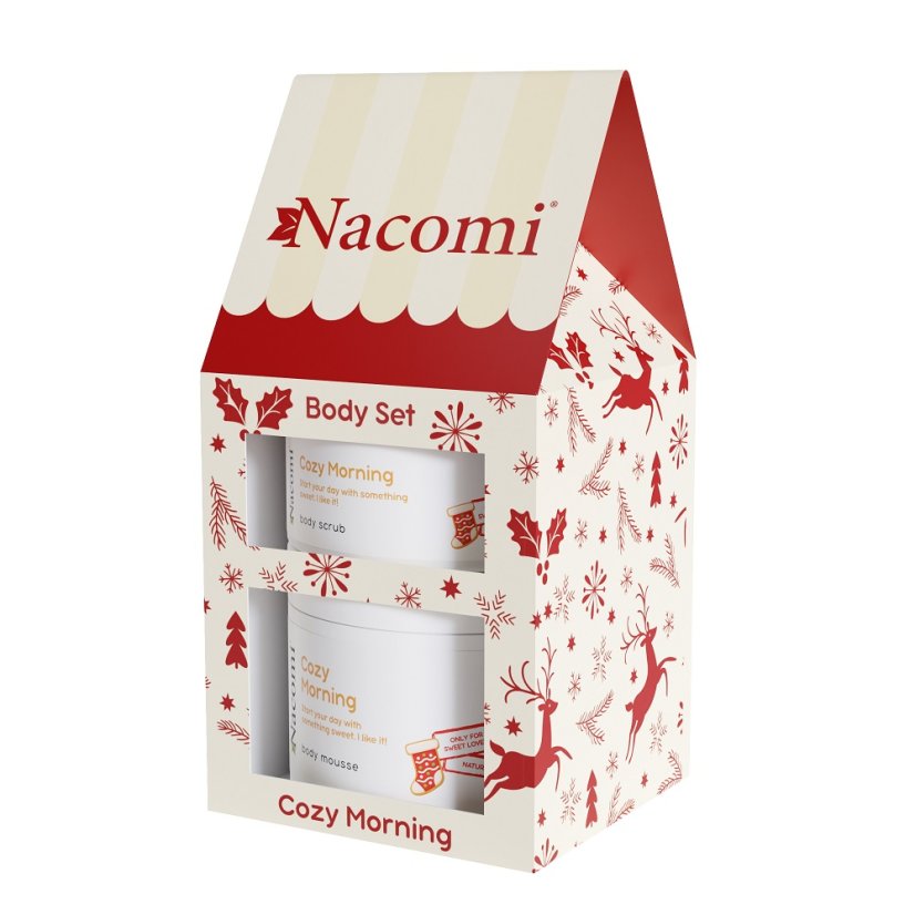 Nacomi, Cozy Morning zestaw peeling do ciała 100ml + mus do ciała 180ml