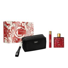 Versace Eros Flame zestaw woda perfumowana spray 100ml + miniatura wody perfumowanej spray 10ml + kosmetyczka