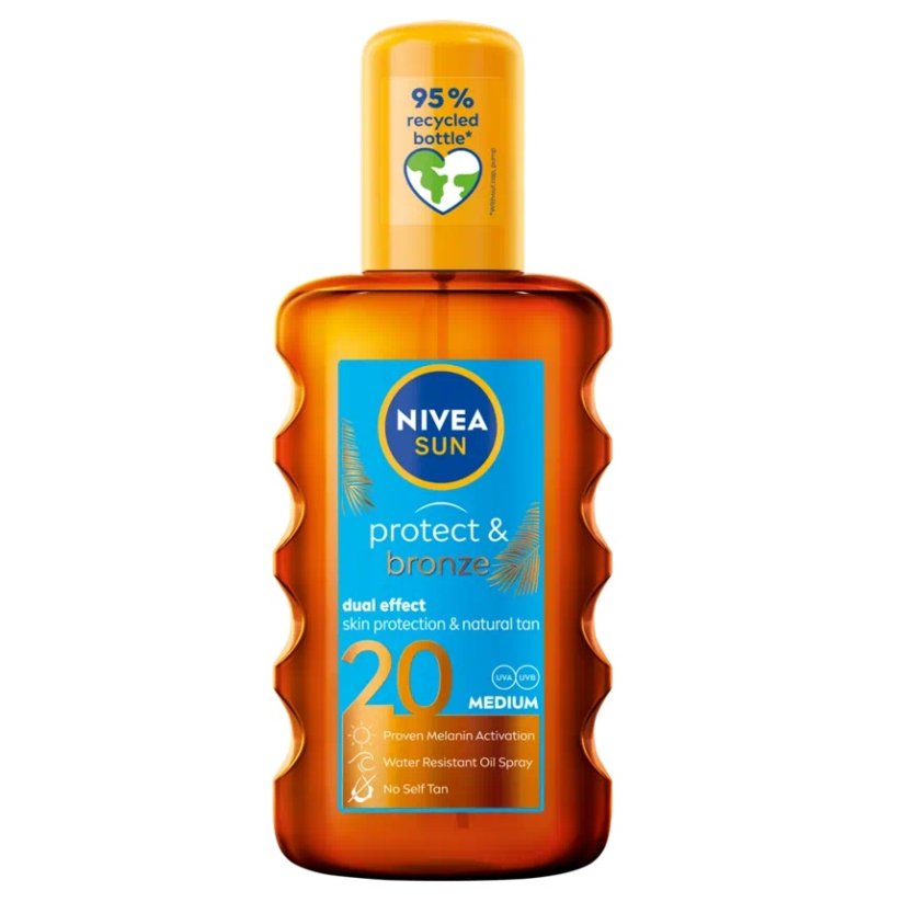 Nivea, Sun Protect & Bronze Natural Tan Activating Spray Oil SPF20 200ml