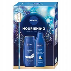 Nivea Nourishing zestaw pielęgnujący żel pod prysznic 250ml + odżywcze mleczko do ciała 250ml
