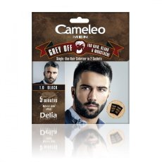 Cameleo, Pánská barva na vlasy a vousy Grey Off v sáčku 1.0 Black 2x15ml