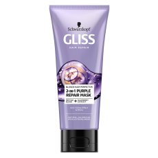 Gliss, Blonde Hair Perfector 2-in-1 Purple Repair Mask maska do naturalnych farbowanych lub rozjaśnianych blond włosów 200ml