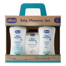 Chicco, sada Baby Moments mléko do koupele 200ml + šampon 200ml + toaletní voda 100ml