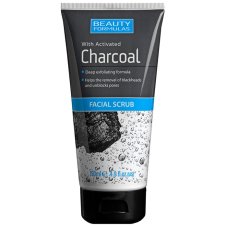 Beauty Formulas, Charcoal Facial Scrub čistiaci peeling na tvár s aktívnym uhlím 150ml