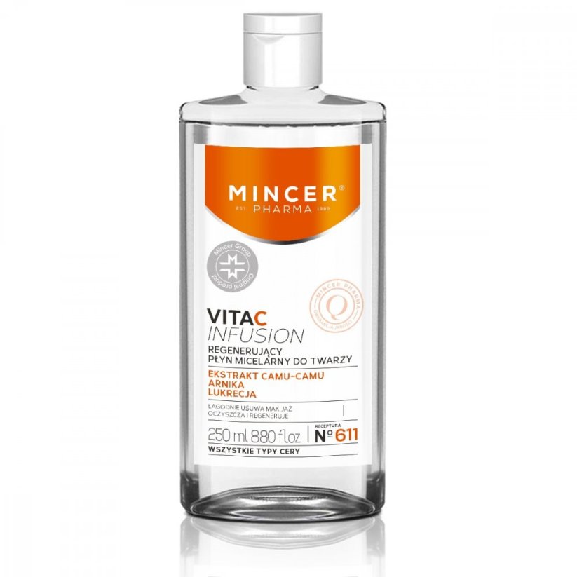 Mincer Pharma, Vita C Infusion regenerujący płyn micelarny do twarzy No.611 250ml