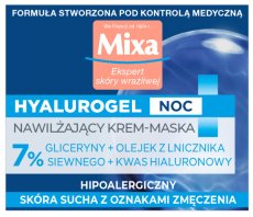 MIXA, Hyalurogel Noc nawilżający krem-maska nocna odbudowa 50ml