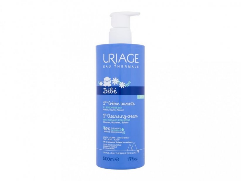 Uriage Bébé 1st Cleansing Cream, Sprchovací krém pre deti, 500 ml,