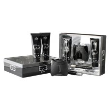 New Brand Extasia Black zestaw woda toaletowa spray 100ml + balsam po goleniu 130ml + żel pod prysznic 130ml + woda toaletowa spray 15ml
