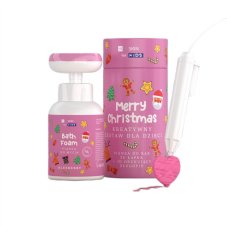 HiSkin Kids Merry Christmas Set Detská kreatívna sada Merry Christmas pre deti ružová pena na umývanie rúk Berry 300 ml + 3D pero 1 ks