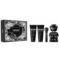 Moschino Toy Boy set parfémová voda 100ml + parfémová voda ve spreji 10ml + sprchový gel 100ml + balzám po holení 100ml