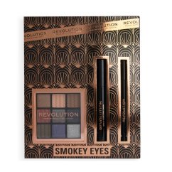 Makeup Revolution, Smokey Eyes set očné linky + maskara + paleta očných tieňov