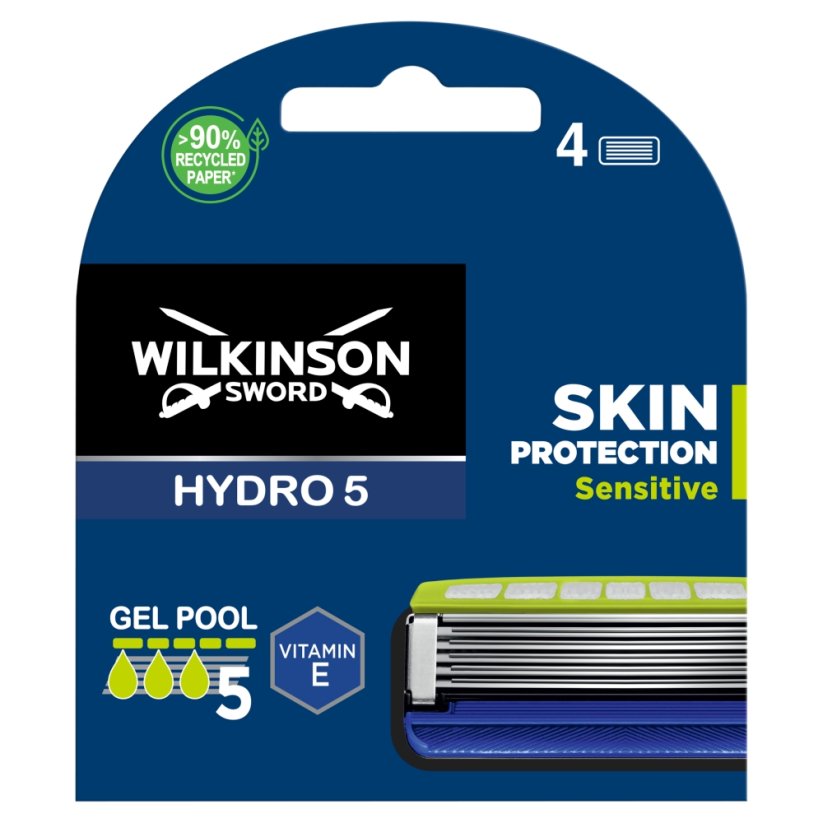 Wilkinson, Hydro 5 Skin Protection Sensitive náhradné žiletky pre mužov 4ks