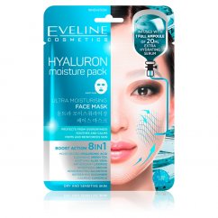 Eveline Cosmetics, Hyaluron Moisture Pack ultra-hydratačná maska s kyselinou hyalurónovou na tkanine 20ml