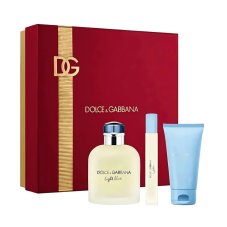 Dolce & Gabbana Light Blue Pour Homme sada: toaletní voda ve spreji 125 ml + sprchový gel 50 ml + miniatura toaletní vody 10 ml