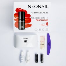 NeoNail, hybridná štartovacia sada First Choice: 2 laky + lampa + príslušenstvo
