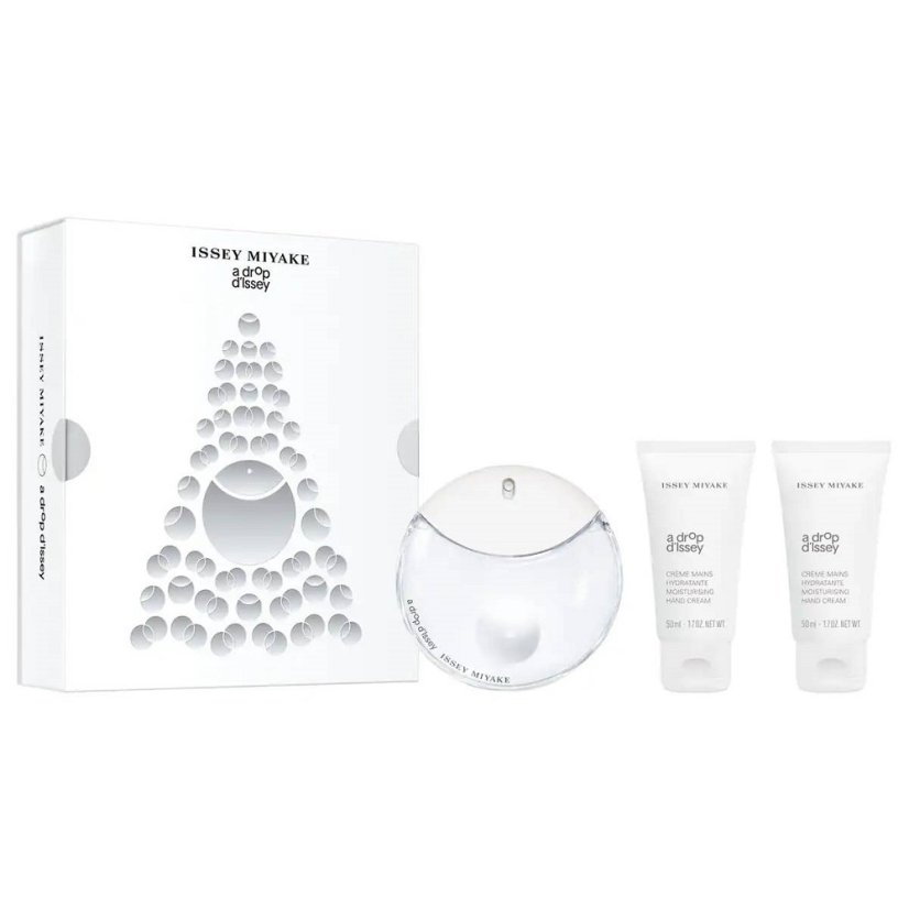 Issey Miyake, A Drop D'issey zestaw woda perfumowana spray 50ml + krem do rąk 2x50ml