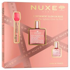 Nuxe Zestawy prezentowe dla kobiet Suchý olej s částečkami The Infinite Glow In Pink 50ml + hydratační sérum na rty 8ml + suchý olej 10ml