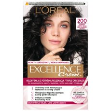 L'Oréal Paris, Excellence Creme farba do włosów 200 Głęboki Ciemny Brąz