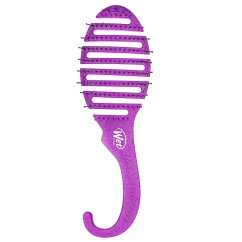 Mokrý kartáč, sprchový kartáč pro rozčesávání vlasů ve sprše Purple Glitter