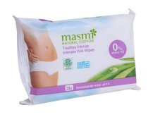 Masmi, vlhčené ubrousky z přírodní bavlny pro intimní hygienu 20ks