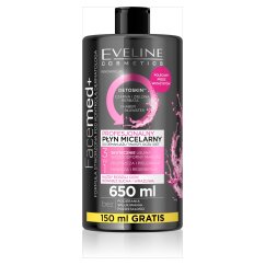 Eveline Cosmetics, Facemed+ 3v1 profesionálna micelárna voda pre všetky typy pleti 650 ml
