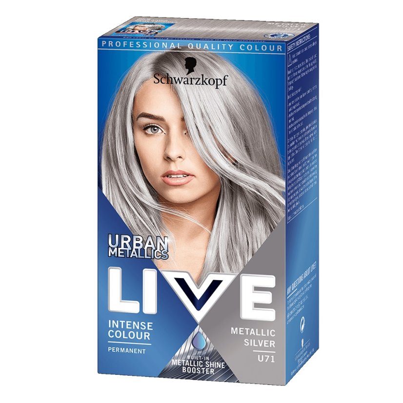 Schwarzkopf, Live Urban Metallic farba do włosów U71 Metallic Silver