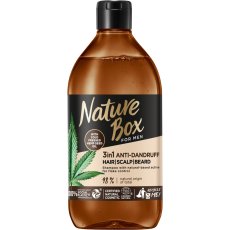 Nature Box, For Men Hemp Oil 3in1 przeciwłupieżowy szampon z formułą 3w1 do włosów skóry głowy i brody 385ml