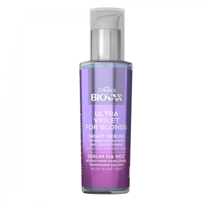 BIOVAX, Ultra Violet intenzívne hydratačné nočné tonizačné sérum pre blond a šedivé vlasy 100ml