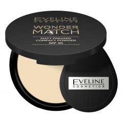 Eveline Cosmetics, Wonder Match matowy puder prasowany z filtrem ochronnym SPF30 01 Light Beige 8g