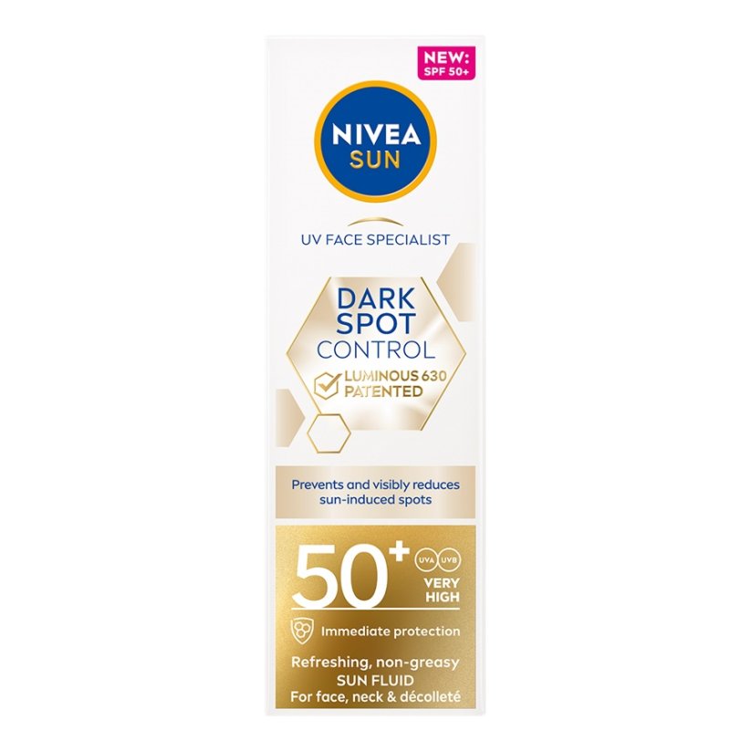 Nivea, Sun Spot Control Luminous 630® odświeżający fluid przeciwsłoneczny do twarzy SPF50+ 40ml