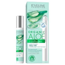 Eveline Cosmetics, Organic Aloe + Collagen hydratačný roll-on na očné kontúry 15 ml