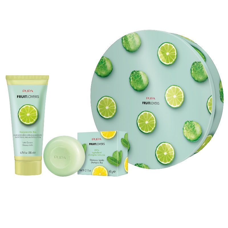 Pupa Milano, Fruit Lovers Bergamot set sprchový gél 200ml + šampón v kocke 60g