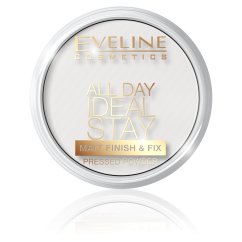 Eveline Cosmetics, Celodenný púder Ideal Stay Matt Finish&Fix Matujúci púder na tvár 60 White 12g