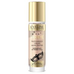 Eveline Cosmetics, Variete Liquid Highlighter płynny rozświetlacz do twarzy i ciała 01 Champagne Gold 30ml