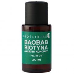 BIOELIXIRE, Silikónové sérum na vlasy Baobab + biotín a konopný olej 20ml